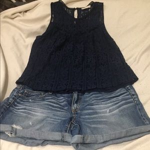 Distressed American Eagle Outfitters Midi Shorts